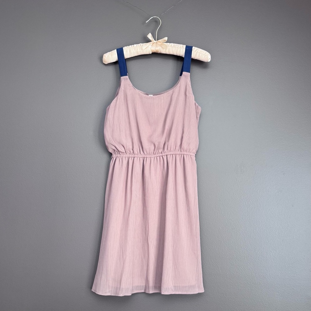 Xhilaration Tan Mini Dress with Navy Straps